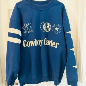Beyonce Dark Blue Official Cowboy Carter Sweatshirt 2X
